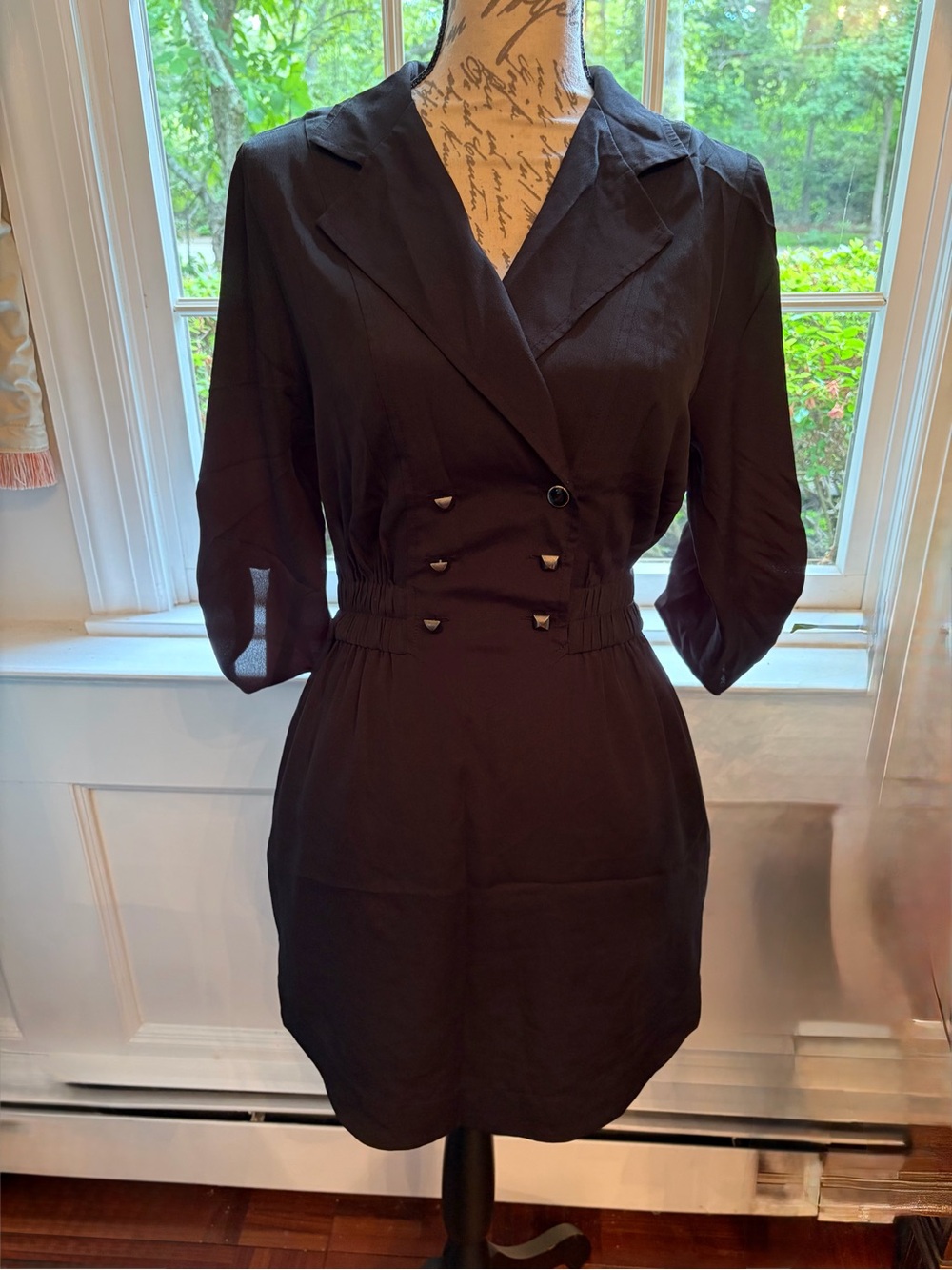 BCBGeneration Black Double-Breasted Mini Dress